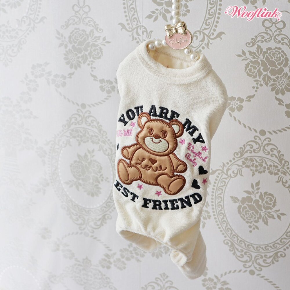 You Are My Best Friend Pjs in Cream Size 6 by Wooflink